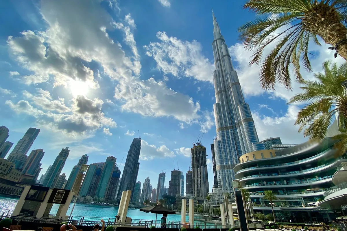 Dubai Marina and Burj Khalifa skyline