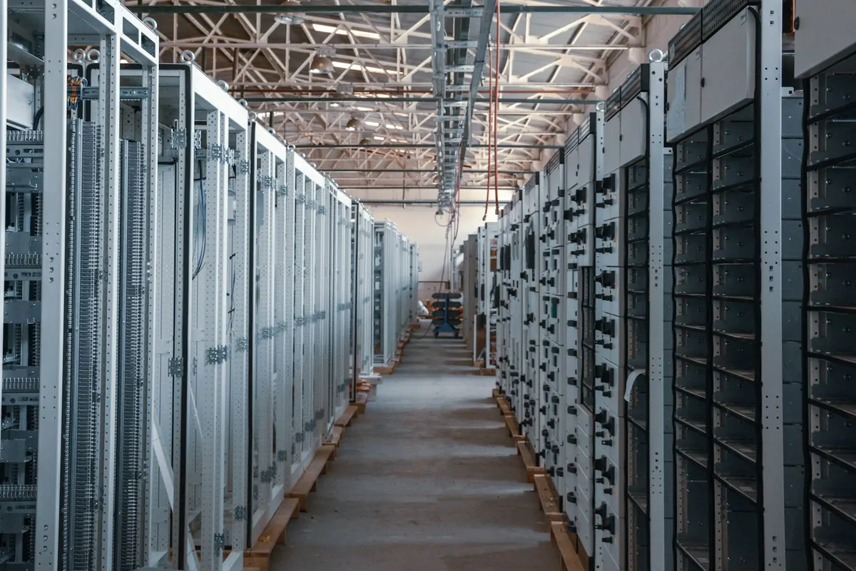 Server racks in a data centre hosting business software